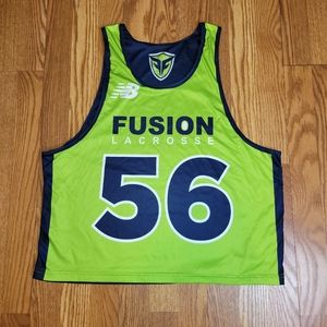 New Balance Fusion Lacrosse Jersey #56 Reversible Green Blue Sz Small